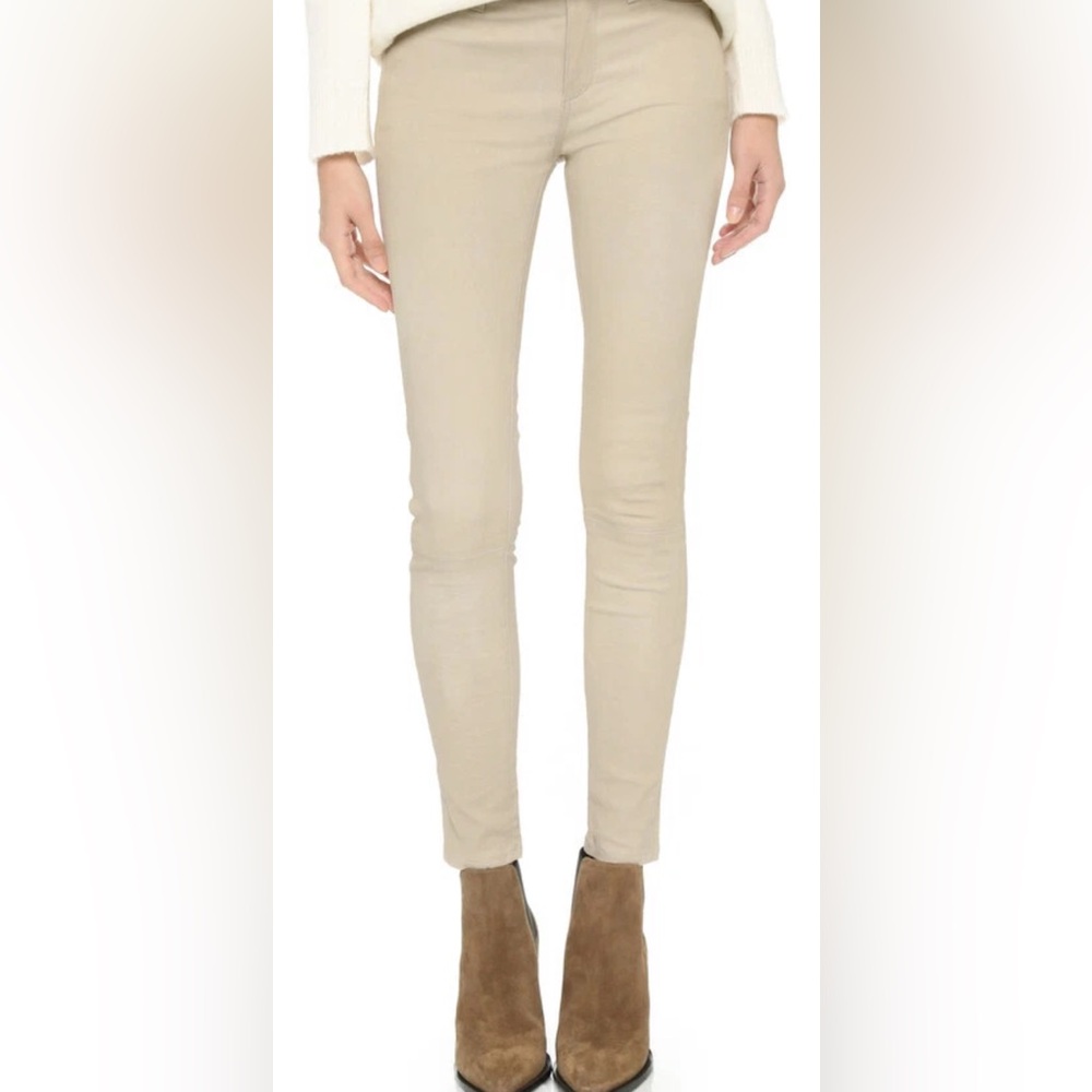 NWT Joe's Leather Icon Ankle Skinny Jeans Beige size 25